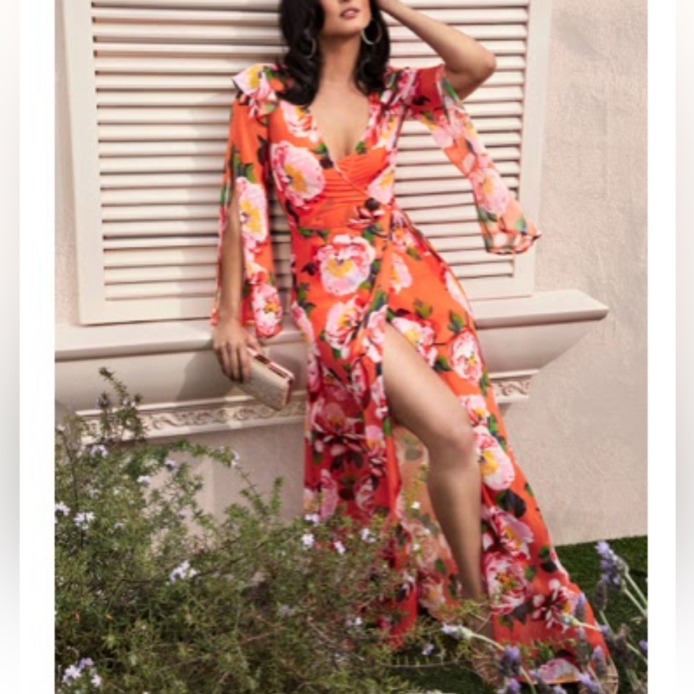 Marciano by Guess floral maxi wrap dress, two pieces, Sz. 38/XS